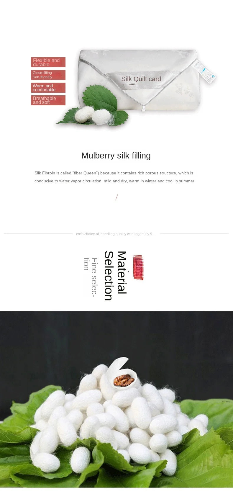 JAGDAMBE Mulberry Silk Quilt – 100% Natural Silk Fill, 300TC Cotton Shell, All-Season Comforter