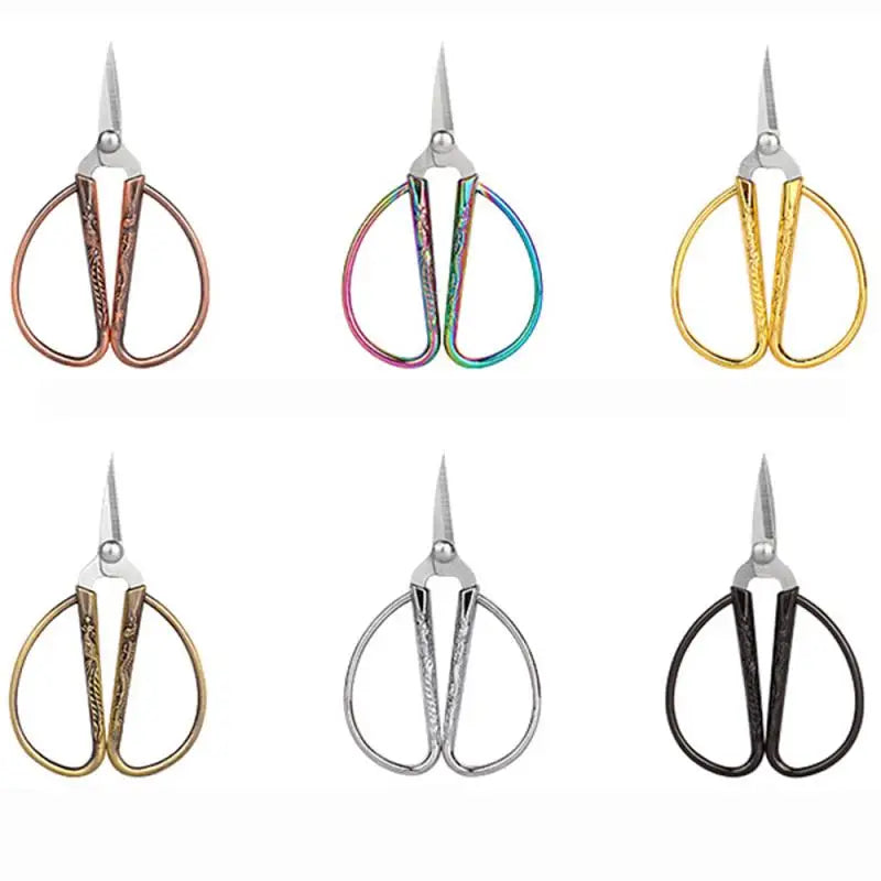 Tijeras de coser retro mini — Cortahílos de acero inoxidable vintage en 6 acabados