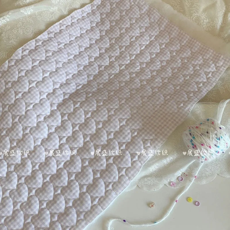 Light Plaid Quilted Cotton Fabric – 145x50cm, 40s Poplin, Breathable for Jackets, Bags & Handmade Sewing