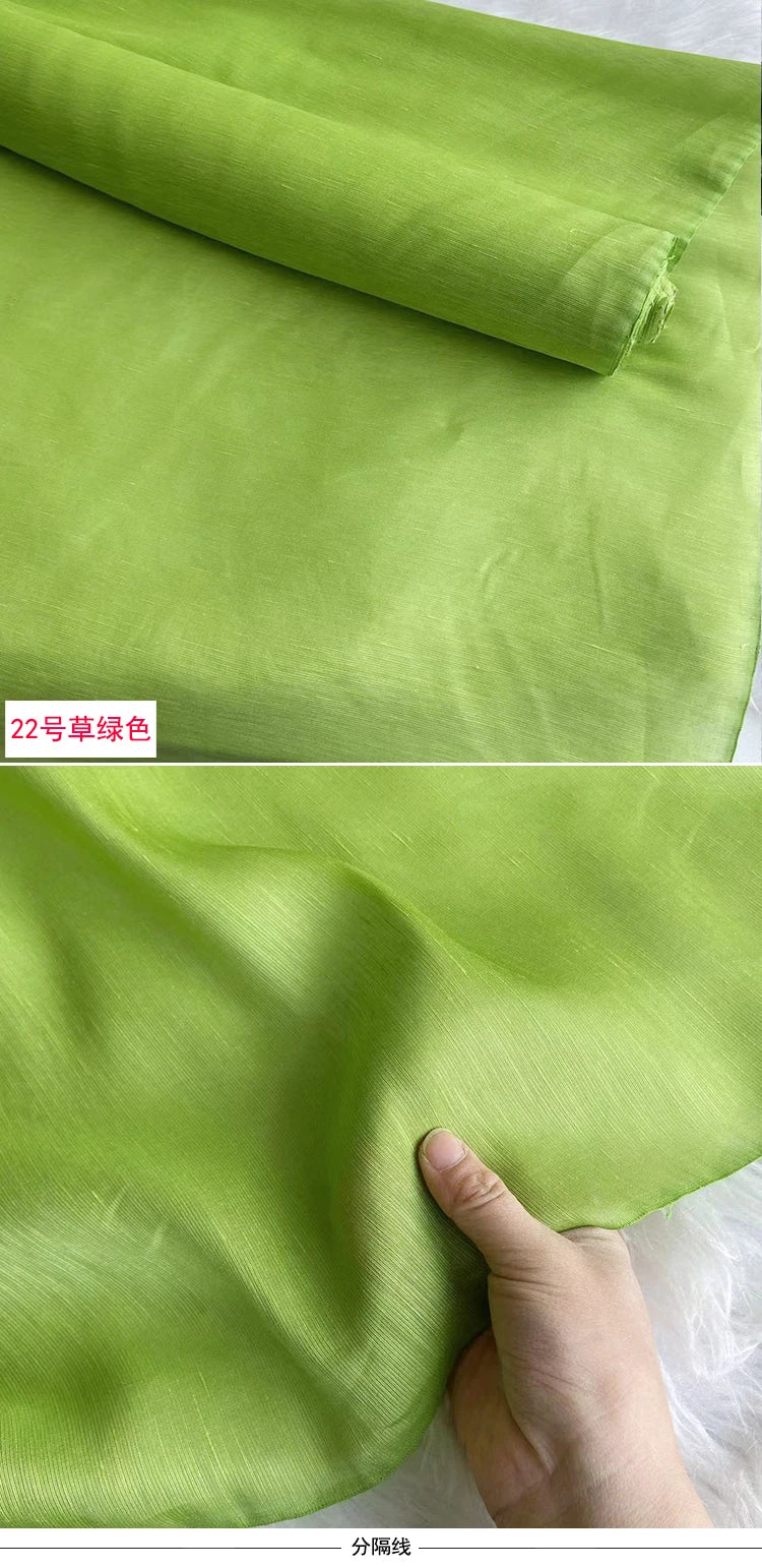 Mulberry Silk & Linen Blend Fabric by the Meter | 138cm Wide | 13 Momme