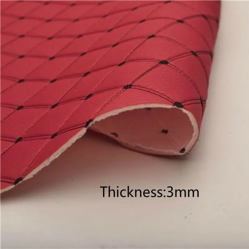 Thick Quilted Embroidered Plaid Fabric – 55" × 39" Panel | Sofa, Home Décor & DIY Sewing (10 Colors)