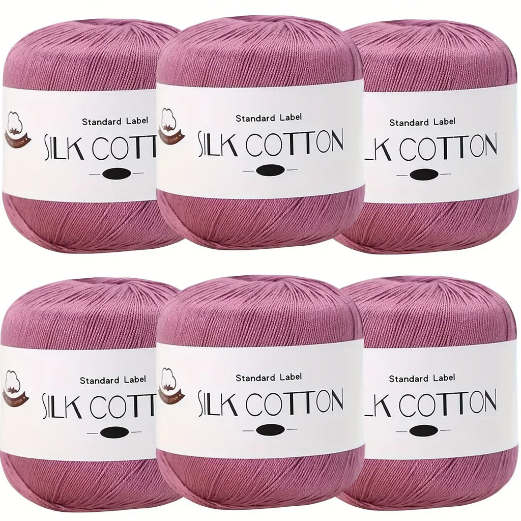 Hilo de Algodón de Seda - Hilo Fino para Ganchillo, Suéteres de Punto, Chales, Bufandas y Manualidades, Hilo Suave y Duradero 50g/unidad