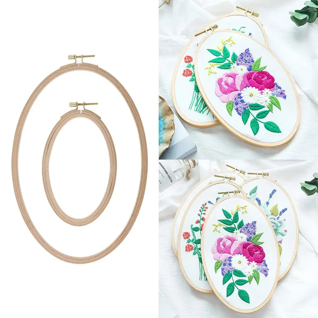 Oval Beech Wood Embroidery Hoops