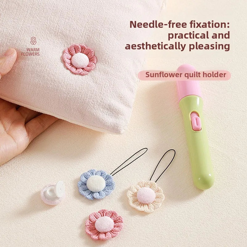 Sunflower Duvet Fasteners – Clip-Lock Bedding Holders (Set of 4)