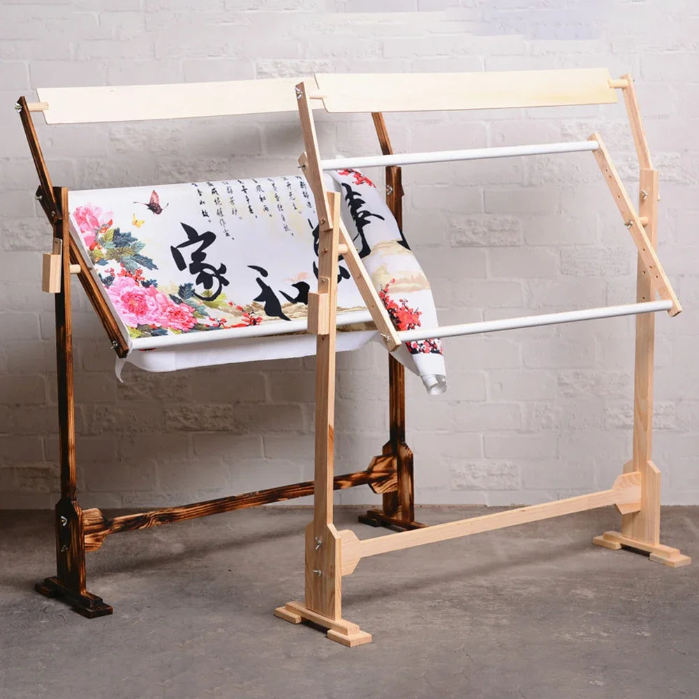 Adjustable Solid Wood Embroidery Floor Stand