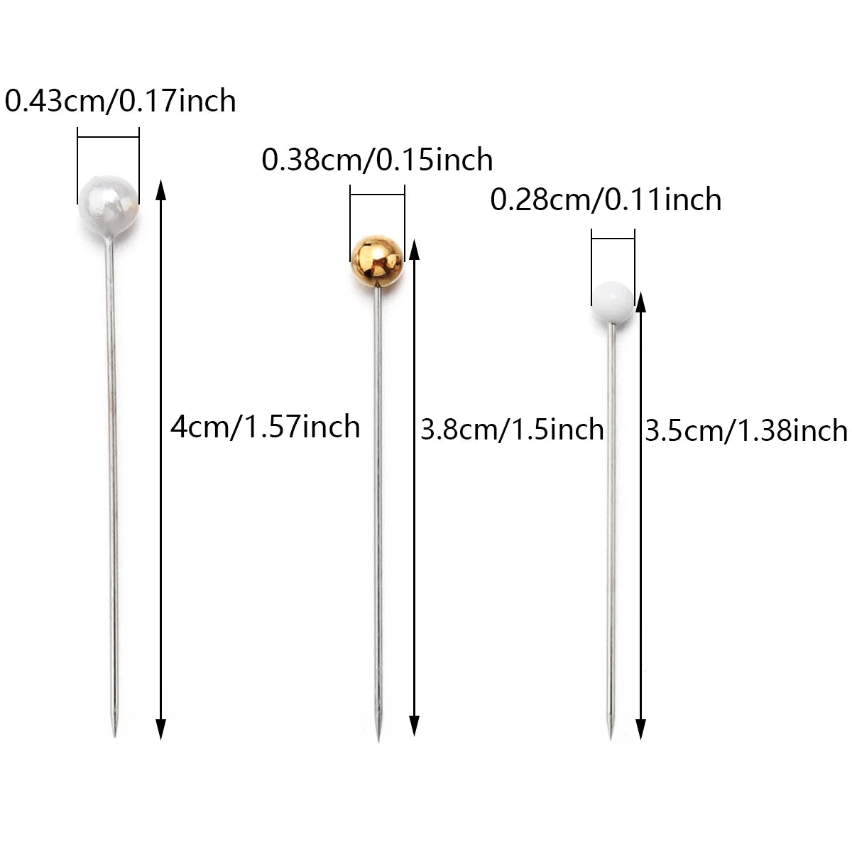 100-Piece Color Ball Head Sewing Pins — Stainless Steel Quilting & Fabric Pins