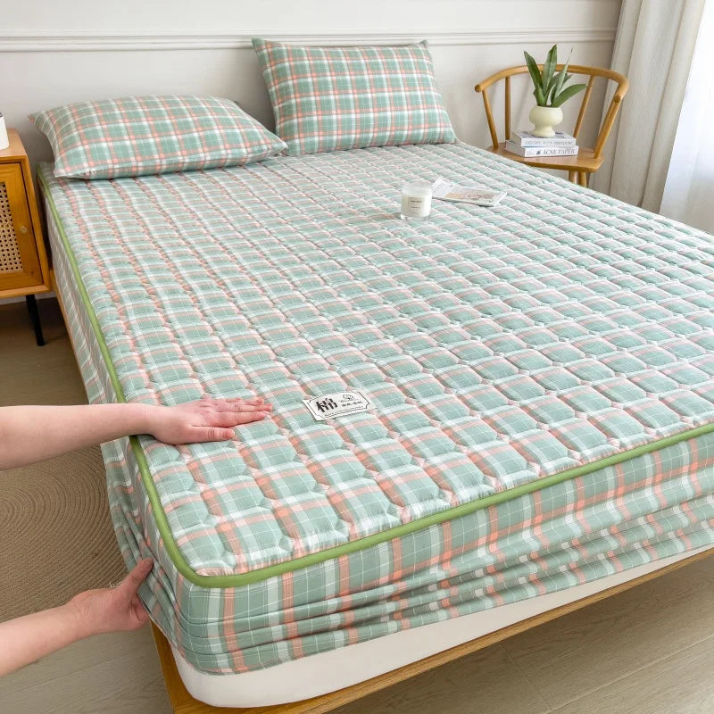 Dreamreal 100% Cotton Quilted Mattress Protector – Non-Slip, Anti-Bacterial, 12 Sizes