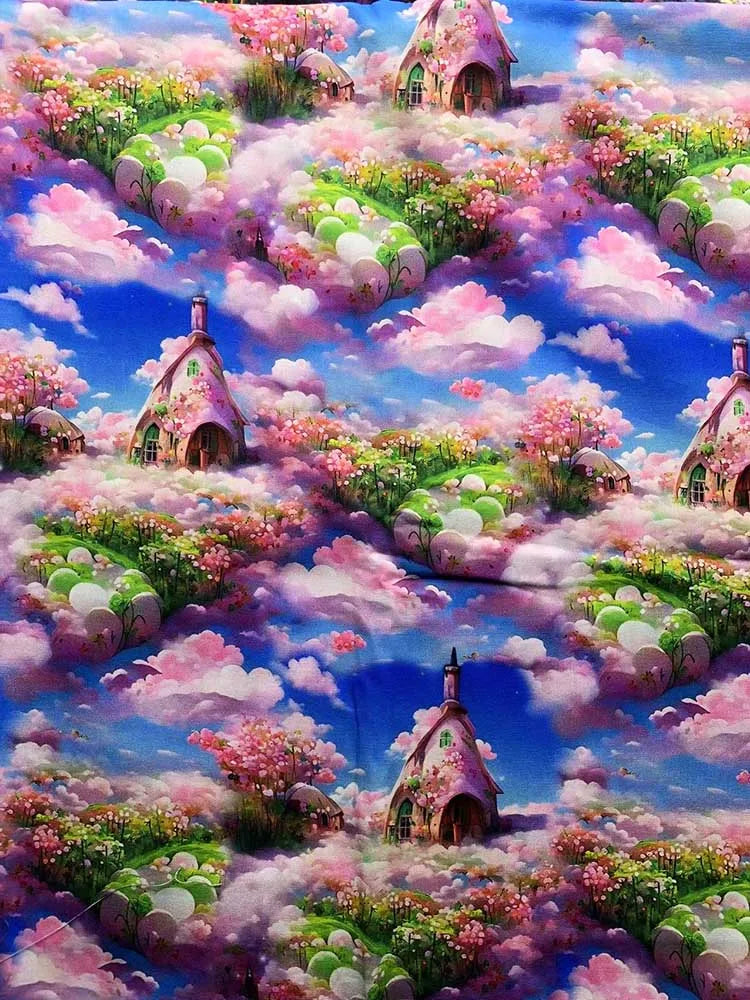 HD Digital Print Cotton Fabric | Fairy Tale Elf Design | Sold by Half Meter