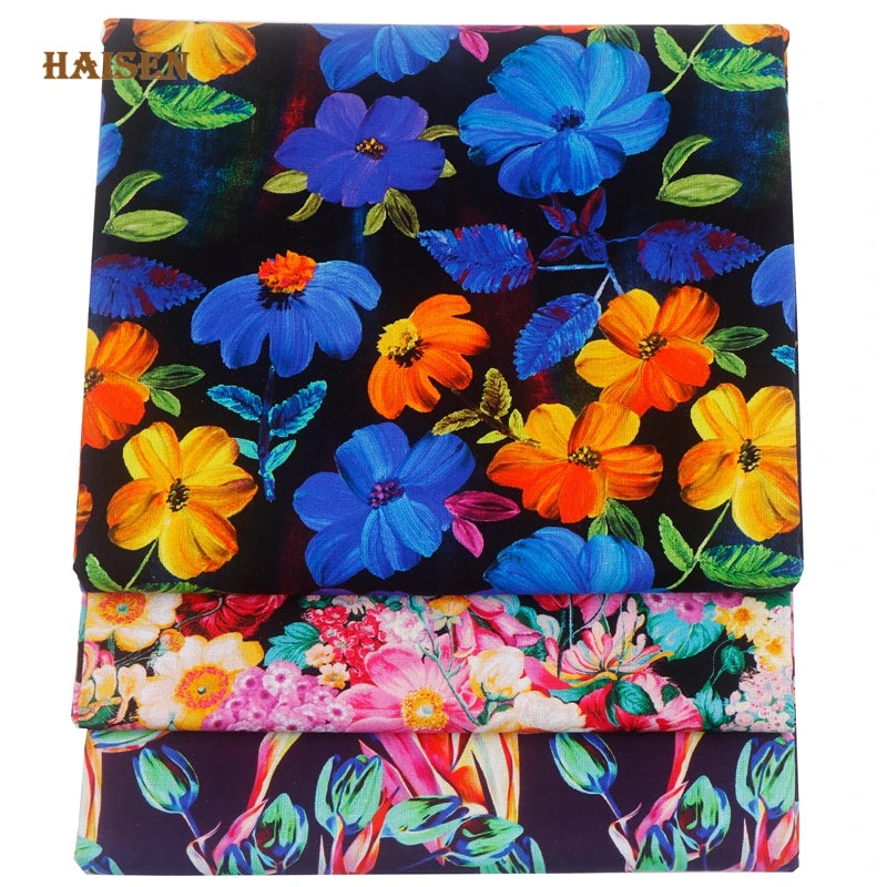Gorgeous Floral Print 100% Cotton Fabric – 43" Wide, Half-Meter Panels | Quilting, Patchwork & DIY Sewing