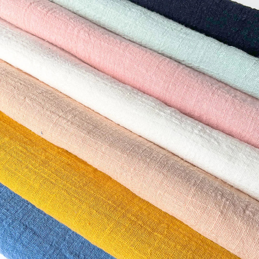 Solid Color Natural Linen Cotton Fabric – Eco-Friendly, 125cm Wide, 90×125cm Per Yard – For Dresses, Skirts, Pajamas & DIY