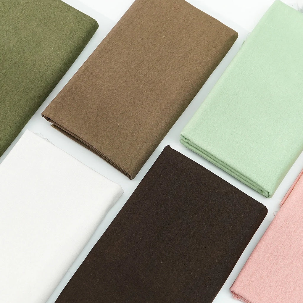 0.5m/1m/2m Pure Color Faux Cotton Linen Fabric Soft for DIY Clothing Curtain Storage Bag Home Textile Tablecloth Sewing Fabric