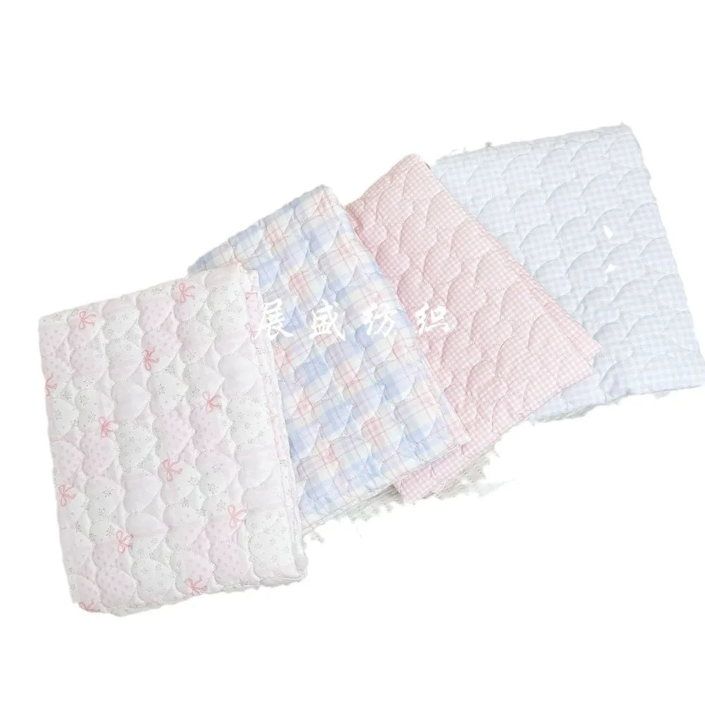 40s Quilted Cotton Plaid & Floral Fabric – 55" Wide | Autumn Winter Jackets, Coats & Bags (Sold by the Meter)