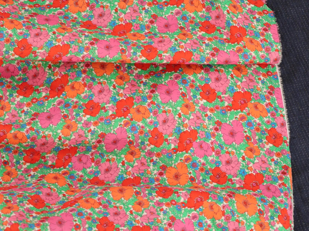 80s Count Floral Digital Print 100% Cotton Fabric – 55" Wide | Dresses, Skirts & Quilting (Sold by the Half Meter)