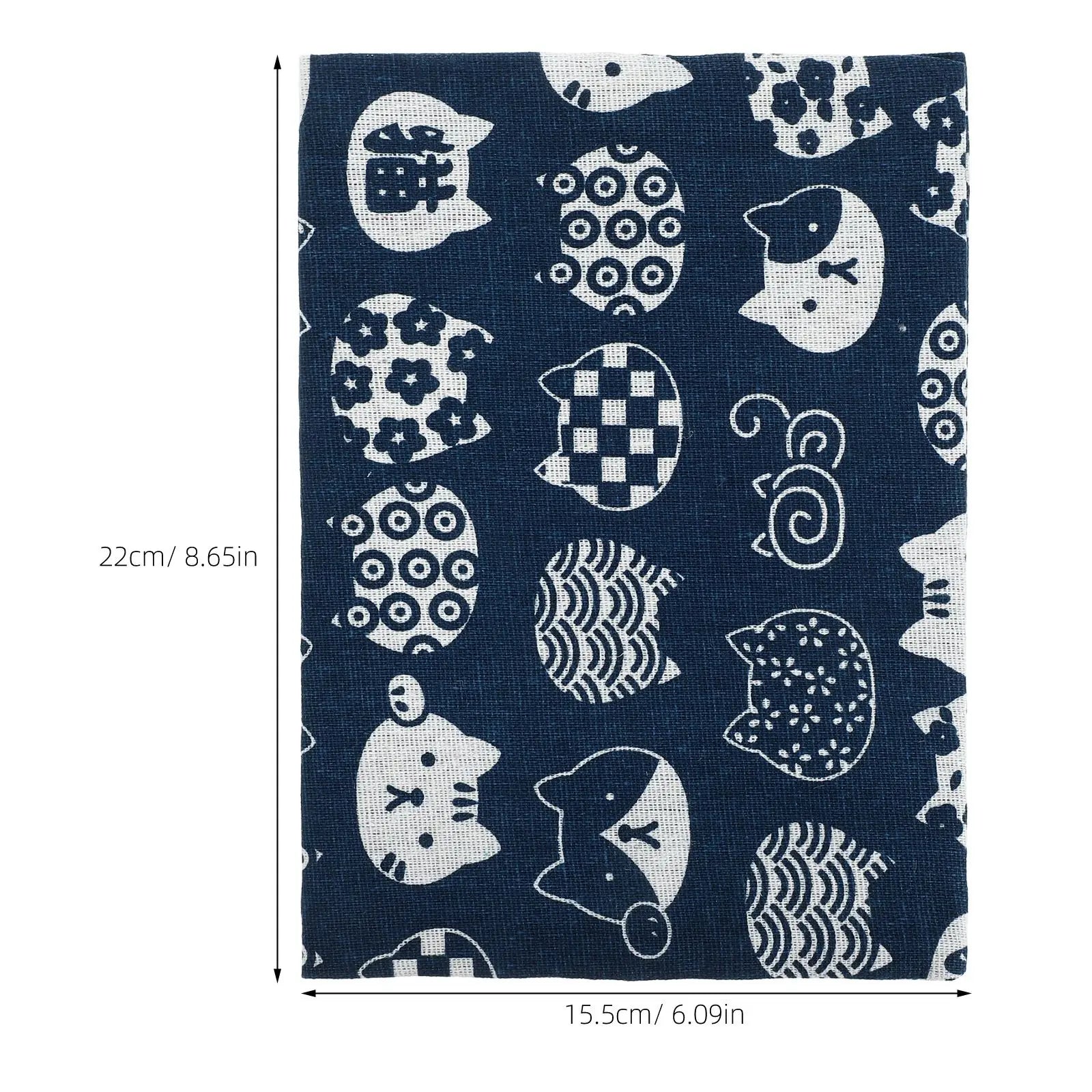 Blue Fabric Book Cover Protector – Reusable Cloth Sleeve for Hardcover Books, Diaries & Textbooks