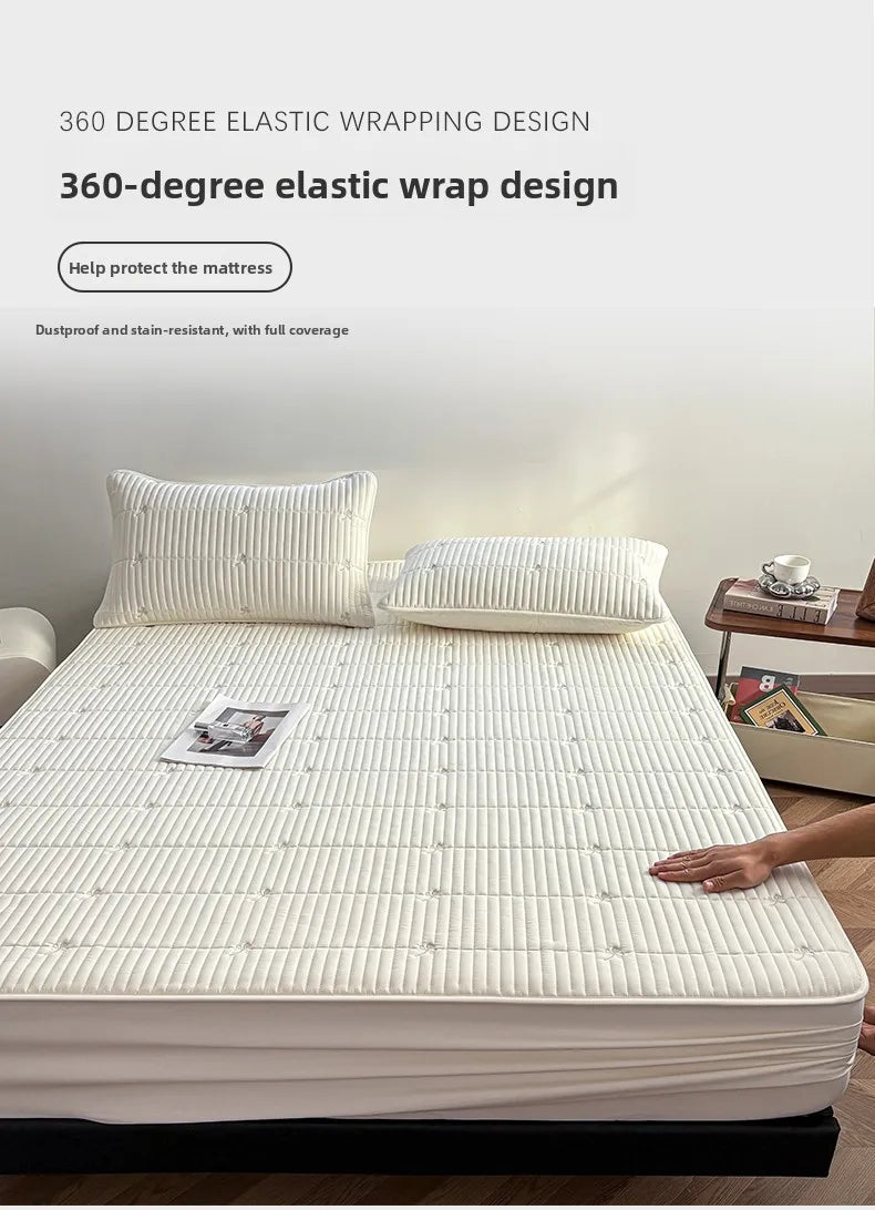 Waterproof Quilted Mattress Protector – 360° Deep Pocket, TPU Waterproof, Breathable Microfiber, Single to Super King