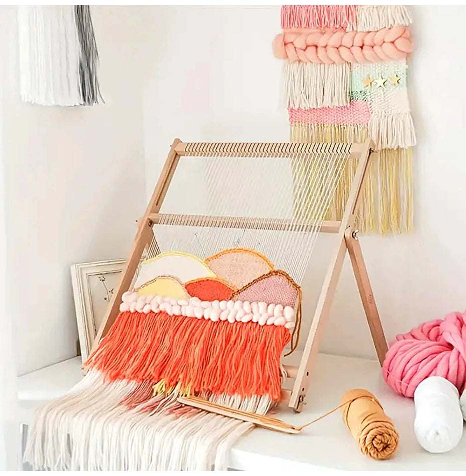 Wooden Weaving Loom Frame – Beechwood, 3 Sizes, Tapestry & Carpet Weaving Tool