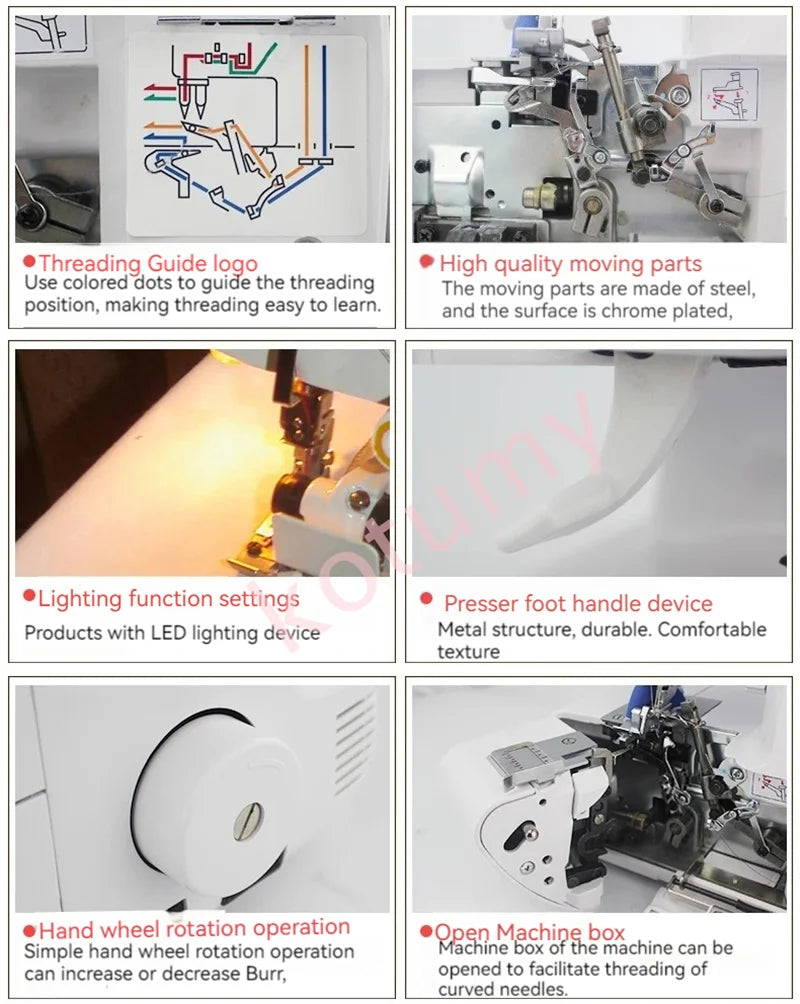 HQ320 Desktop Overlock Sewing Machine – 3/4 Thread, 100W, Electric