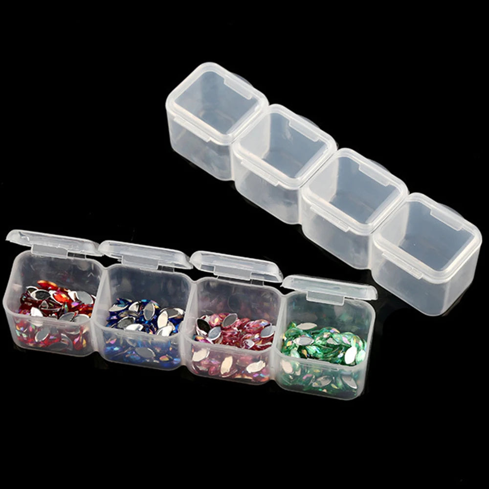 1 ud. Caja de almacenamiento de plástico con 28/32/48/56/64 compartimentos, organizador de accesorios de joyería, abalorios y cuentas para pintura de diamante DIY