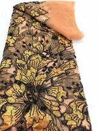 Tela de encaje bordado con cuentas de jacquard africano 2026, tul francés, tela de encaje con lentejuelas para vestido de novia de mujer, material de costura