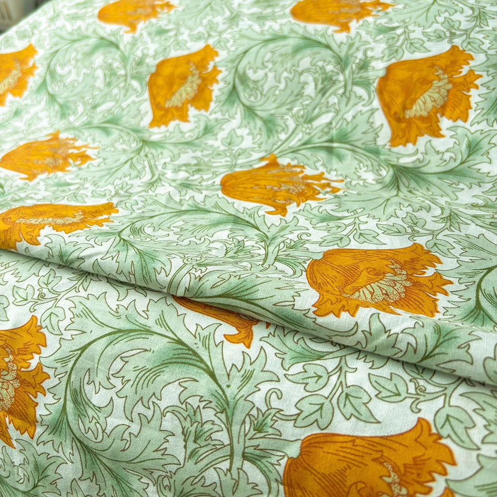 William Morris Fabric Cotton Digital Printing Classic Flower Printed Handmade Dress Crafts Home Textiles Supplies Per Half Meter