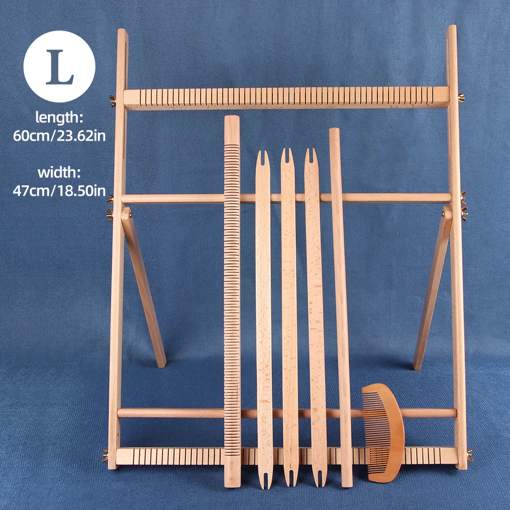 Wood DIY Weaving Loom – Beech Frame Tapestry & Carpet Knitting Tool
