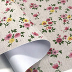 Retro Floral Print Self-Adhesive Linen Cotton Fabric Roll – 50x145cm | DIY Crafts, Jewelry Box & Furniture Repair