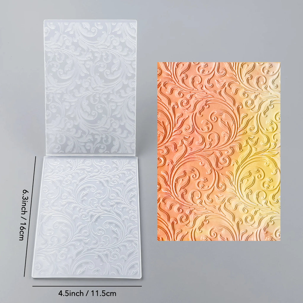 Curly Pattern 3D Embossing Folder – Textured Background Die for Scrapbooking & Paper Crafts