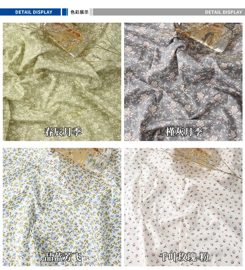 Rural Style Small Floral Print 100% Cotton Fabric | 160cm Wide | 0.5m & 2m
