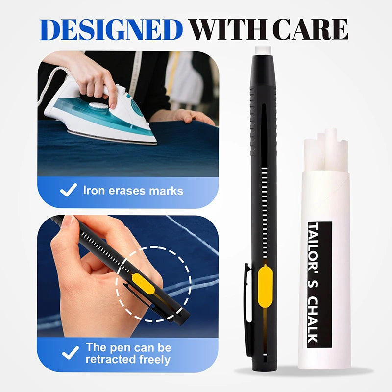 Heat-Erasable Fabric Marking Pens with 20 Refills (2-Pack)
