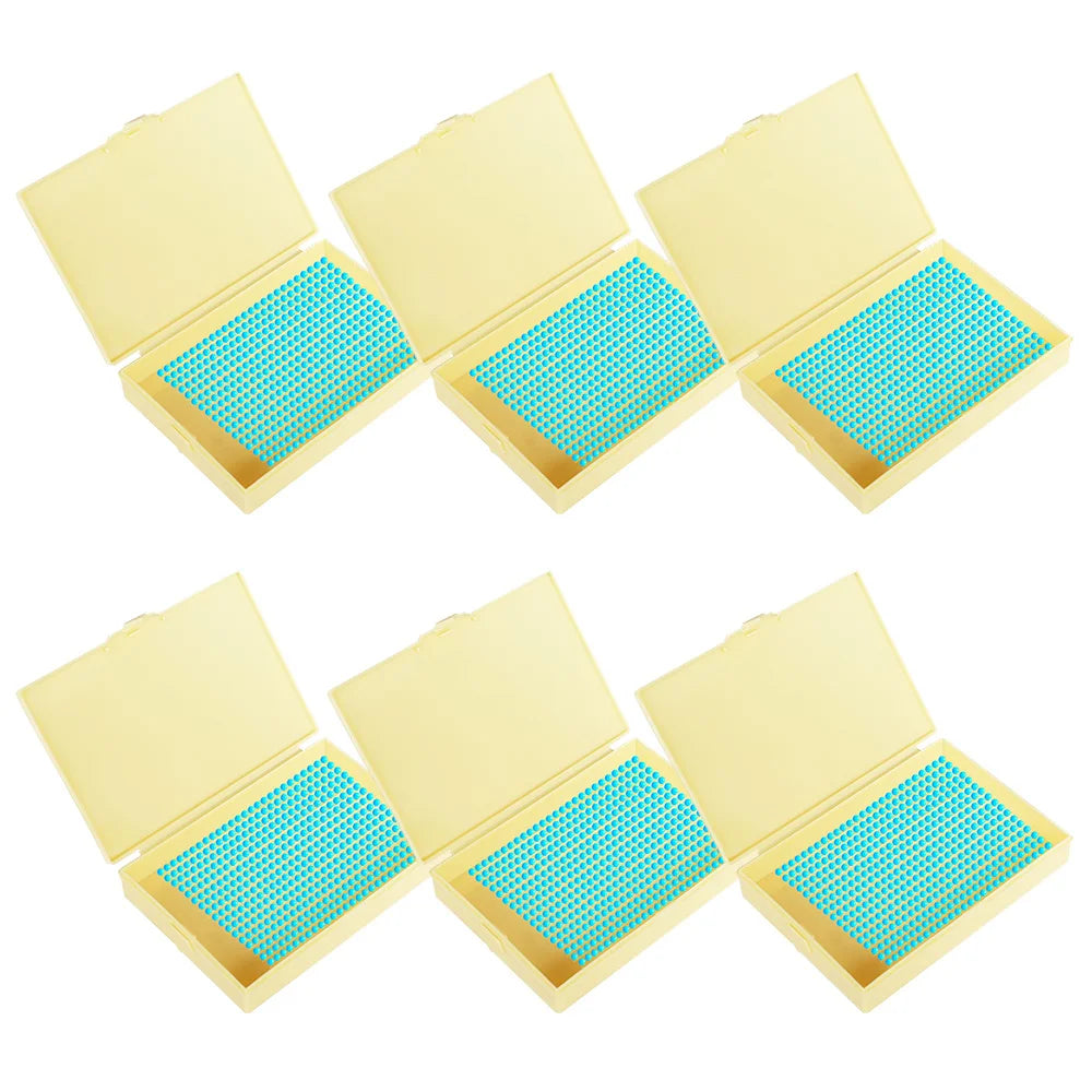 Juego de 6 bandejas para perforación y caja de almacenamiento para pintura de diamante – Organizador de cuentas 2 en 1 para manualidades DIY