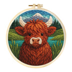 Punch Needle Embroidery Starter Kit – Animal Pattern | 20×20cm (7.8") with Hoop & Yarn