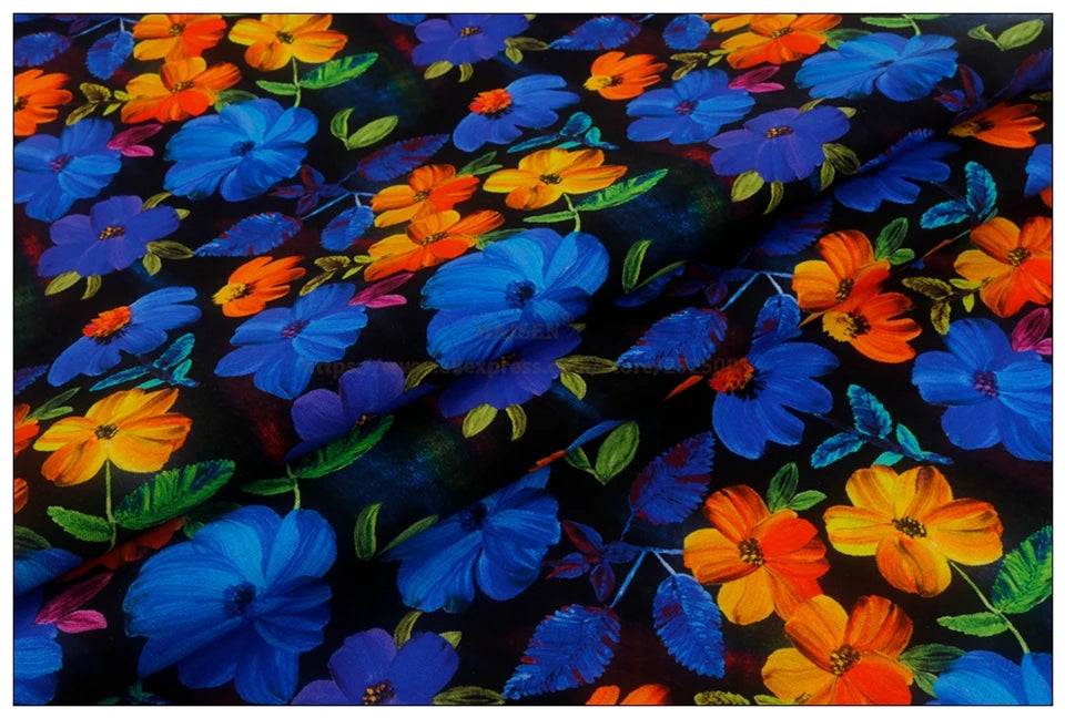 Gorgeous Floral Print 100% Cotton Fabric – 43" Wide, Half-Meter Panels | Quilting, Patchwork & DIY Sewing