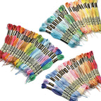 18 Colores Hilo de Bordar de Algodón – Kit de Hilos para Punto de Cruz | 8 Metros, 6 Cabos