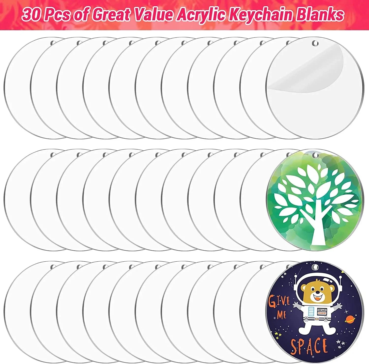 Round Acrylic Ornament Blanks – Clear, Frosted & Gold Mirror | Vinyl, Engraving, Painting & Christmas DIY Crafts