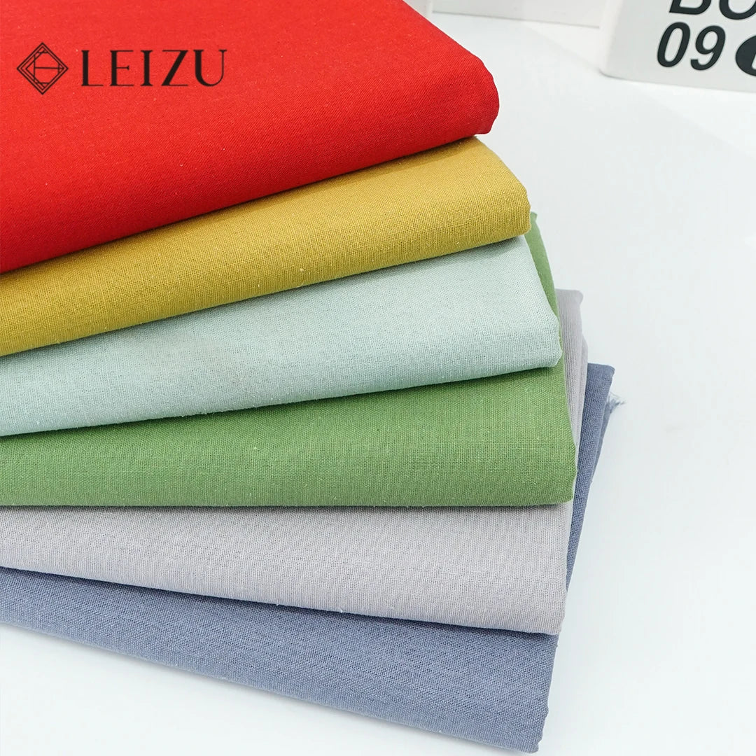 Faux Cotton Linen Solid Color Fabric – 135cm Wide, 195g/m² for Shirts, Curtains, Tablecloths & DIY