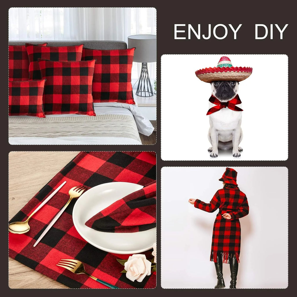 Christmas Plaid Flannel Fabric | 150cm Wide | Holiday Quilting & Sewing