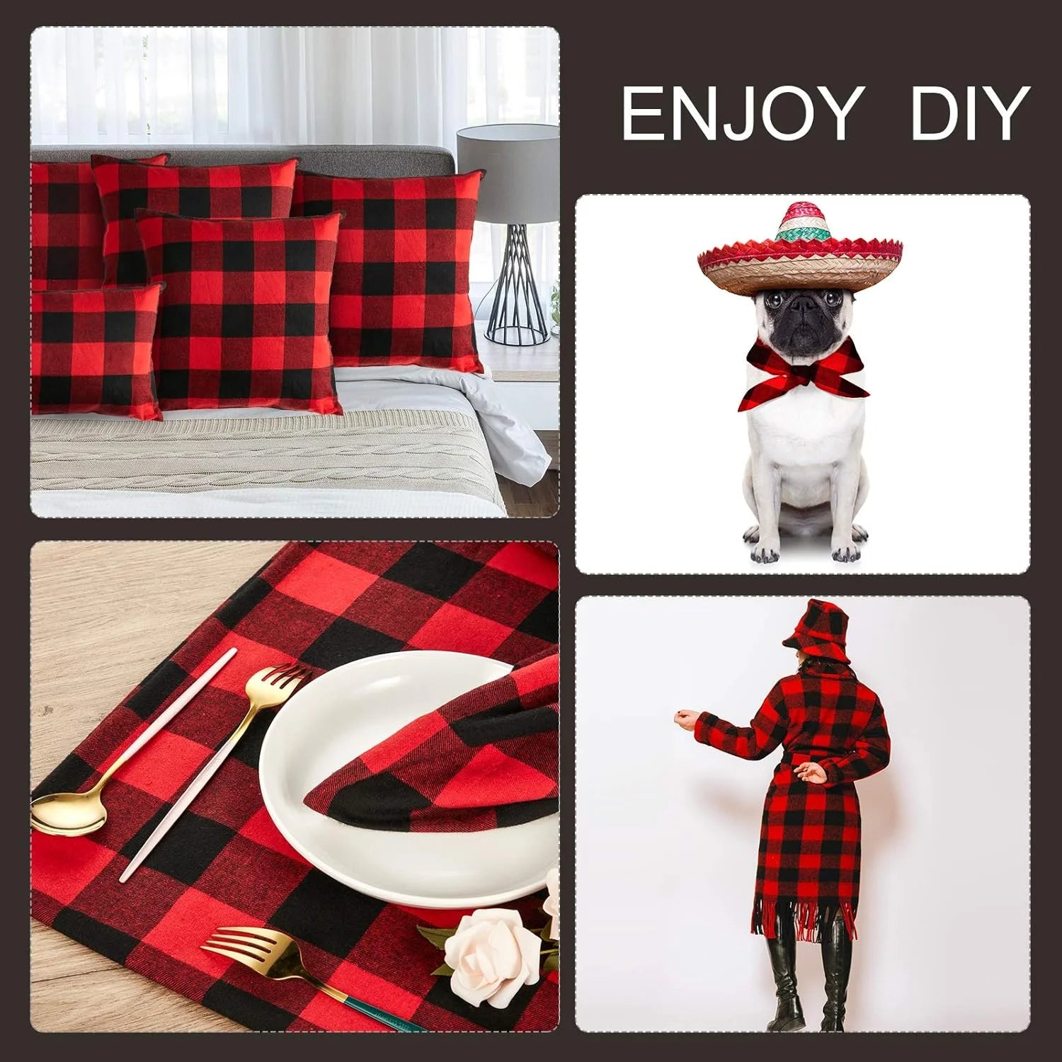 Christmas Plaid Flannel Fabric | 150cm Wide | Holiday Quilting & Sewing