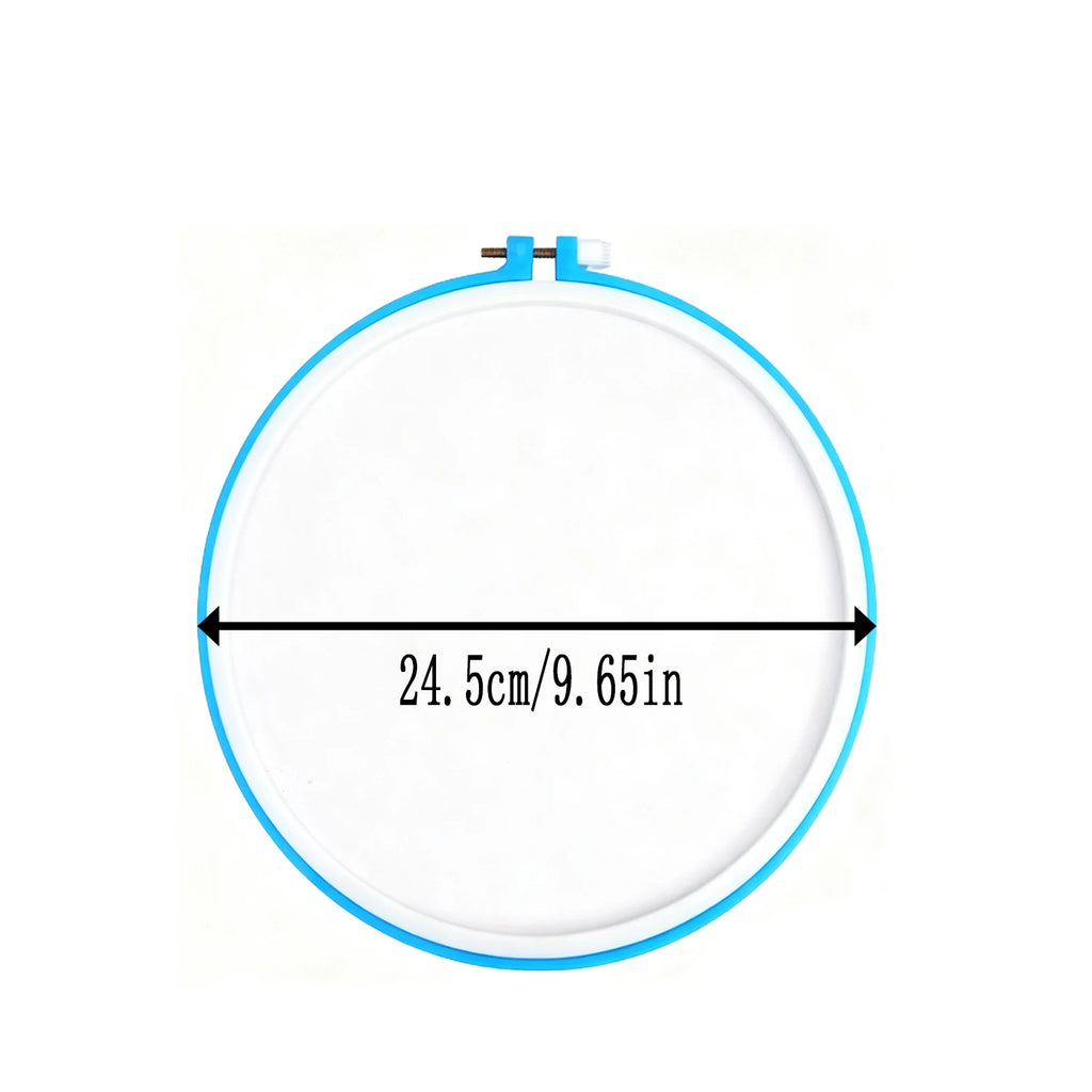 Color-Coded Plastic Embroidery Hoops – 7 Sizes