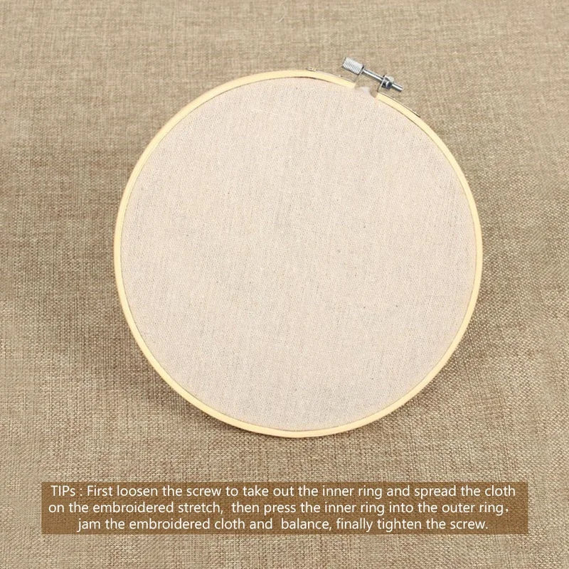 Round Bamboo Embroidery Hoops — Set of 10 (3–12 inch)