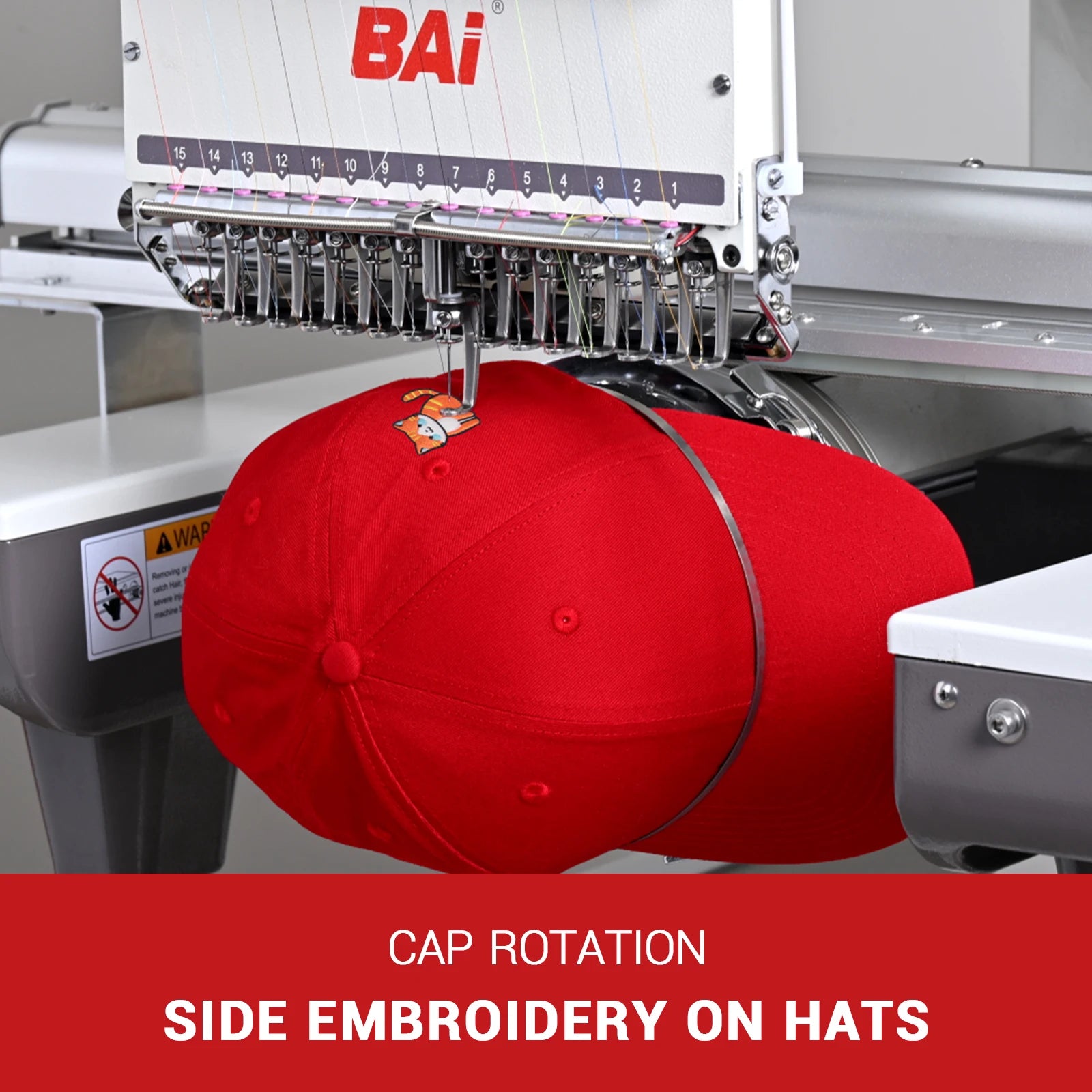 BAI Industrial 3D Bag Embroidery Machine – Single Head, 15 Colors, 1000 SPM
