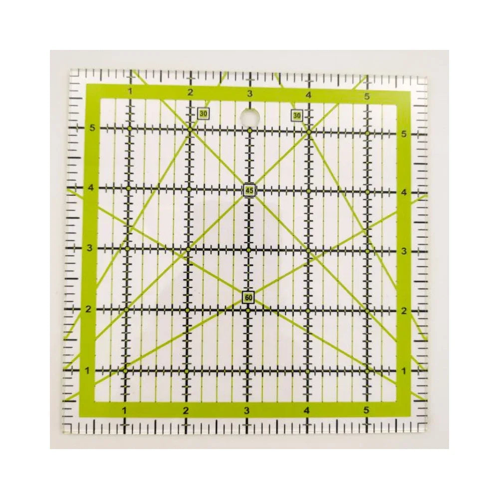 Acrylic Quilting Ruler — Two-Color Grid Patchwork Square