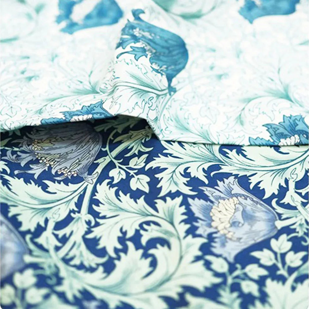 William Morris Fabric Cotton Digital Printing Classic Flower Printed Handmade Dress Crafts Home Textiles Supplies Per Half Meter
