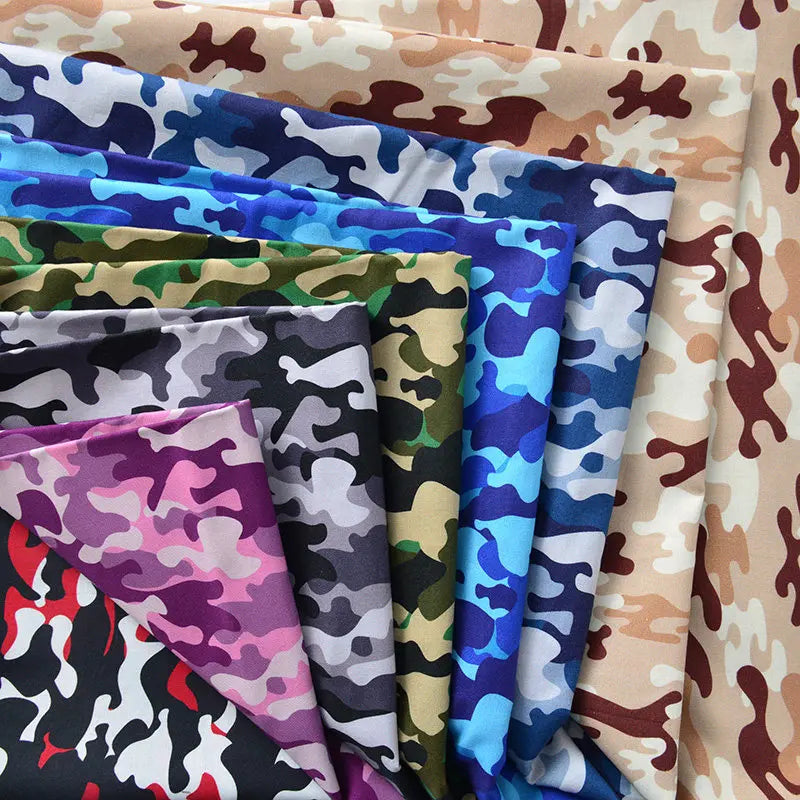 Camouflage Print 100% Cotton Fabric – 145cm Wide, Sold by the Meter – Desert, Ocean & Forest Camo for Clothing & DIY