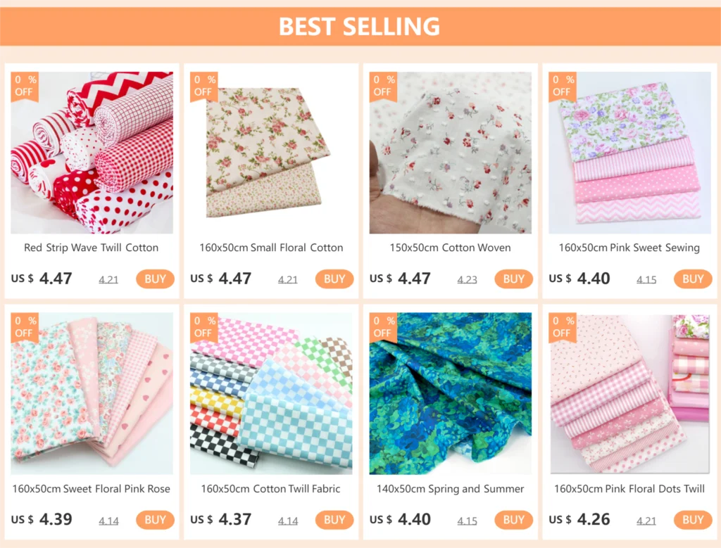 Small Floral Cotton Twill Fabric, Making Bedding, Handmade Pajamas Dress, Lining, 150x50cm, 2024
