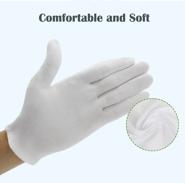 White Cotton Etiquette Gloves | Quilting, Jewelry, Waiter & Work Gloves