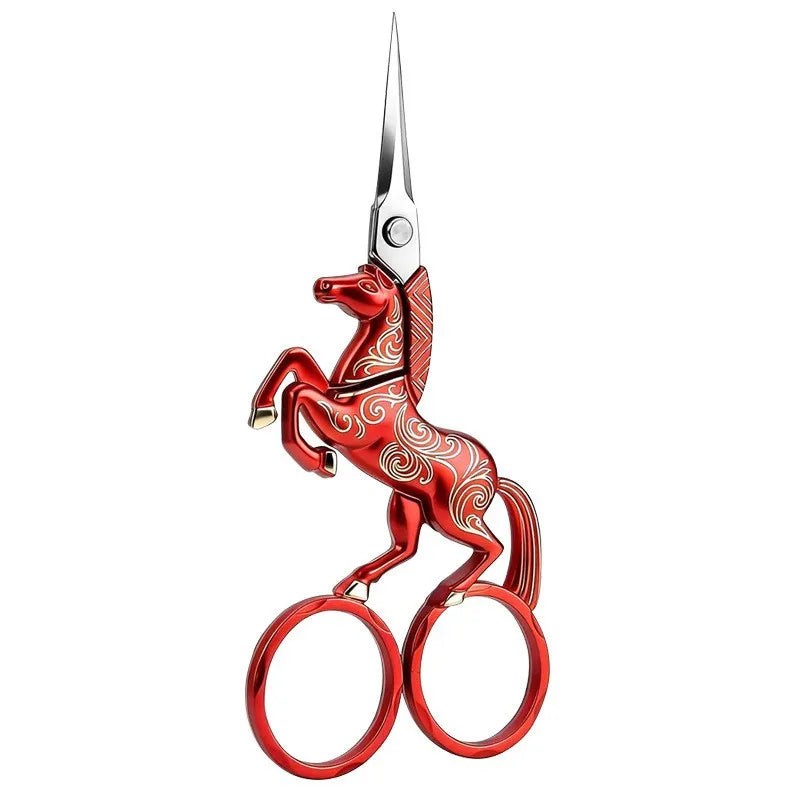 Vintage Horse-Shaped Embroidery Scissors – Stainless Steel, 5 Decorative Styles