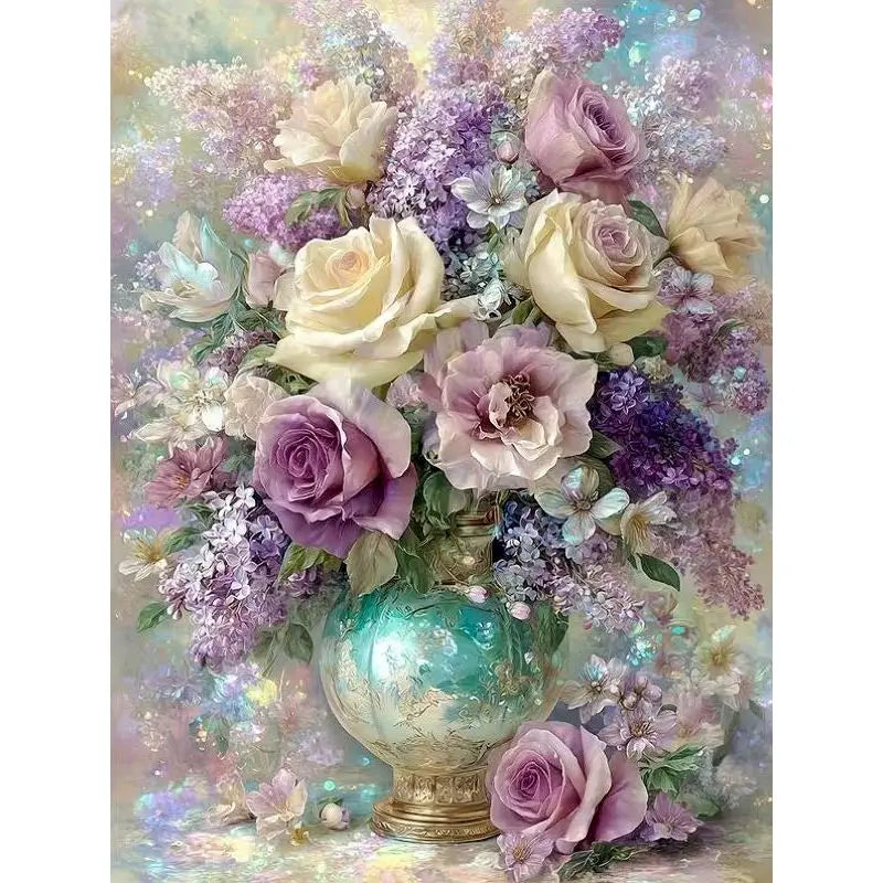 Kits de pintura de diamante, manualidades DIY, kits DIY para principiantes, flor, bordado de diamante redondo completo, artesanía, arte de diamante