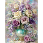 Kits de pintura de diamante, manualidades DIY, kits DIY para principiantes, flor, bordado de diamante redondo completo, artesanía, arte de diamante