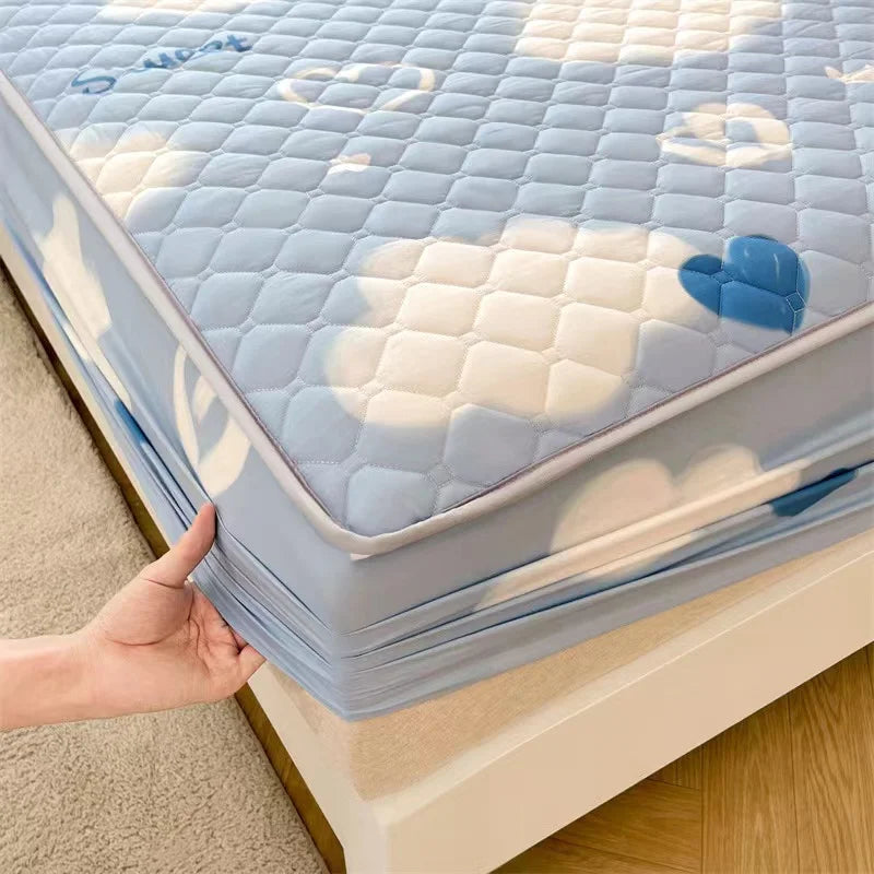 mtuove Soft Brushed Quilted Mattress Cover – Anti-Mite, Breathable, Fits 3–28cm Mattresses