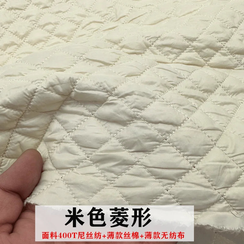 Quilted Lining Fabric by the Meter – 100cm x 145cm Polyester Sewing Cloth